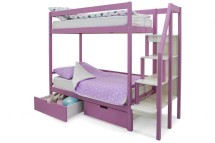 Детская двухярусная кровать Бельмарко Svogen лаванда с ящиками