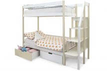 Детская двухярусная кровать Бельмарко Svogen дерево-белый с ящиками