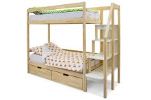 Детская двухярусная кровать Бельмарко Svogen натура (без покрытия) с ящиками