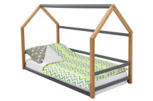 Детская кровать-домик Монтессори Бельмарко Svogen Дерево-графит