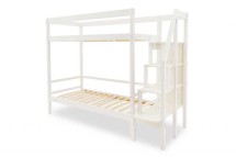 Детская двухярусная кровать Бельмарко Svogen белый с бортиком и ящиками