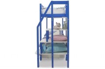 Детская двухярусная кровать Бельмарко Svogen синий с бортиком и ящиками