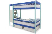 Детская двухярусная кровать Бельмарко Svogen мятно-синий