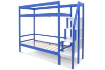 Детская двухярусная кровать Бельмарко Svogen синий с бортиком